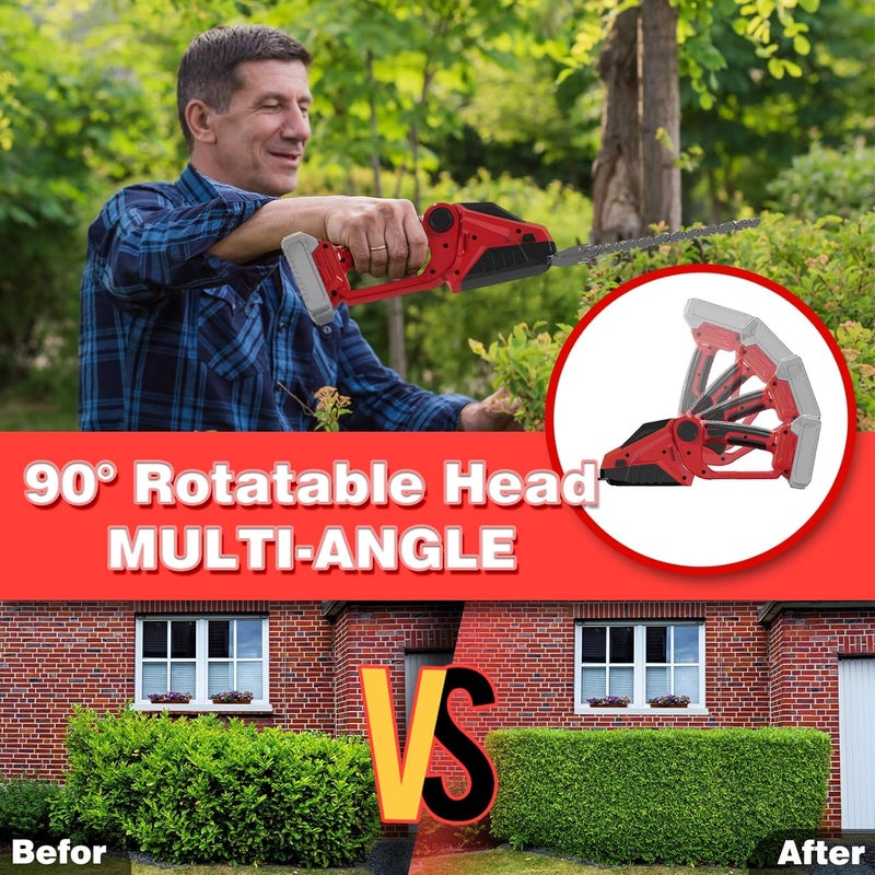 DEVTBLUN Cordless Hedge Trimmer for Milwaukee M18 Battery(No Battery),2200RPM Cordless Mini Grass Shears,2 in 1 Handheld Electric Hedge Trimmer/Grass Cutter,Shrub Trimmer Bush Trimmer for Gardening,Lawn,Yard - Image 5